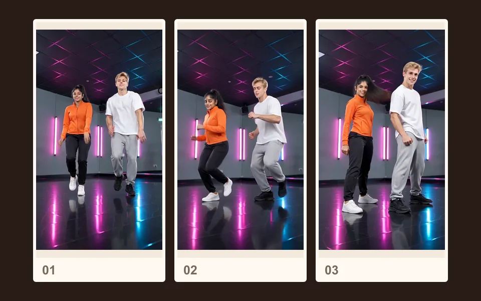 Frames from our published demo: A full routine.