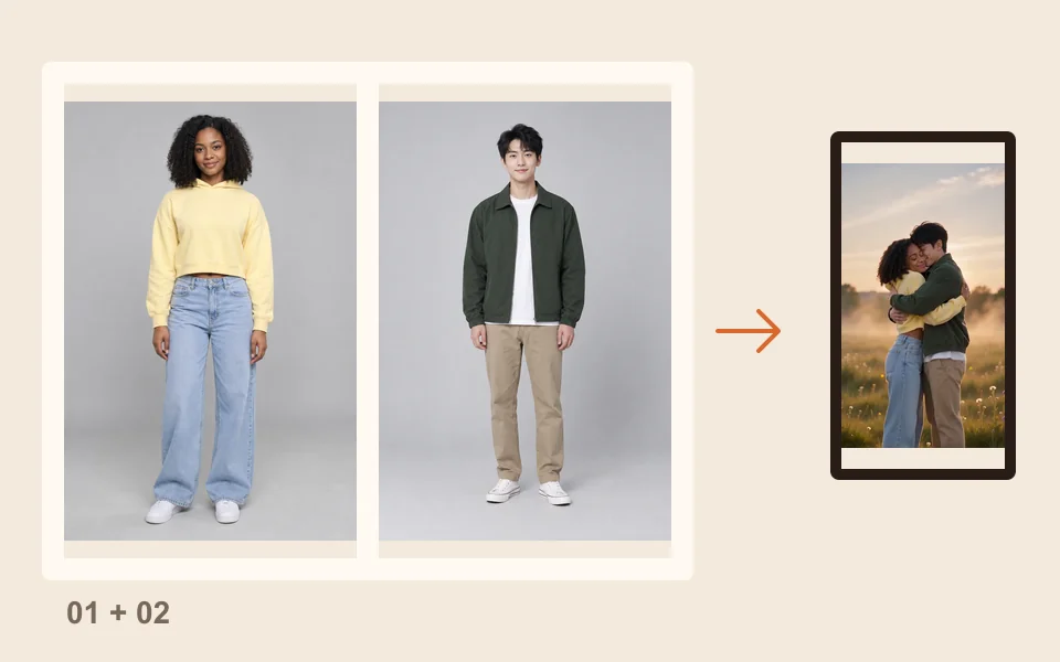 Instruction diagram: Choose the photos.