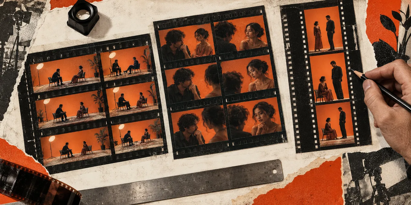 A film contact-sheet collage compares different performance framings.