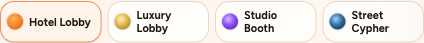 The four stage choices in the generator. Pick the setting that suits your duo and occasion.