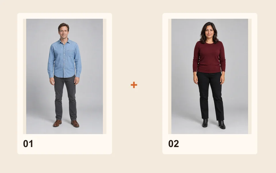 Instruction diagram: Add your two photos.