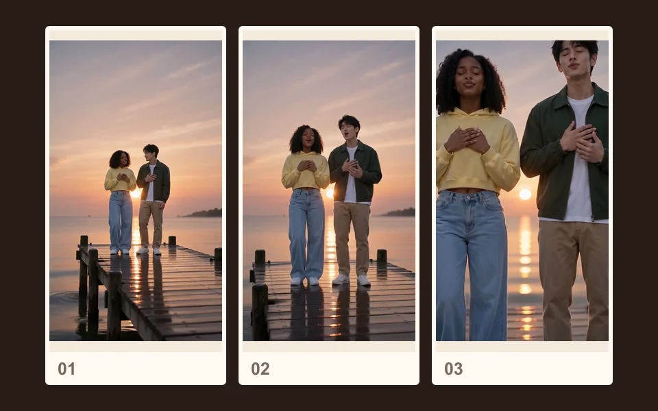 Frames from our published demo: A slow, sung performance.